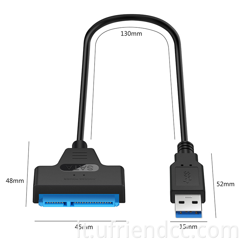 Funzione di componente elettronico di USB da 3,0 a 3,5 "SSD da SATA a USB 3.0 Cavo convertitore Adattatore 3.5 Cavo USB SATA